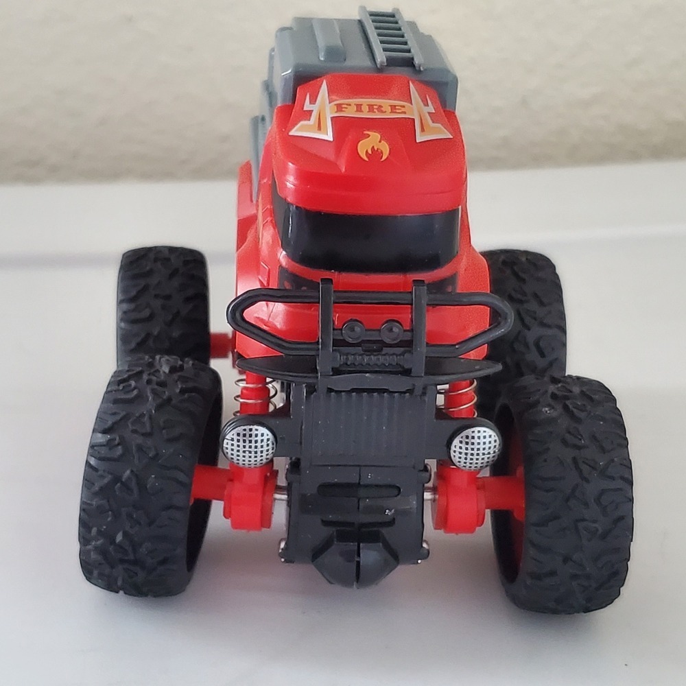 Red Monster Truck Fire Engine Toy with Suspension 22105LW Rescue Vehicle - Picture 10 of 14